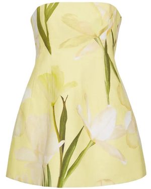 Cara Cara Lillian Floral-Print Strapless Mini Dress - Yellow