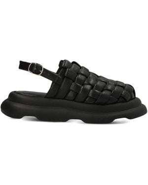 A.W.A.K.E. MODE Mode Leather Sandals - Black