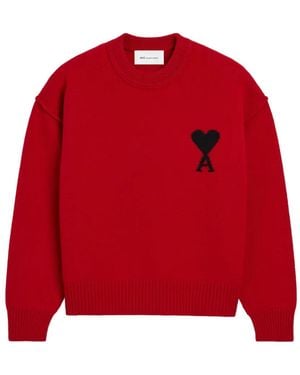 Ami Paris Maglione Ami De Coeur Girocollo - Rosso