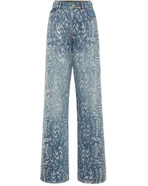 Philipp Plein Rhinestone-embellished Jeans - ブルー