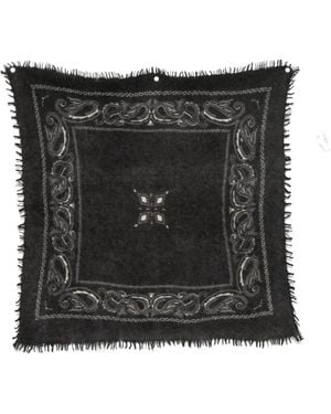 Liska Feli Paisley-Print Fringed Scarf - Black