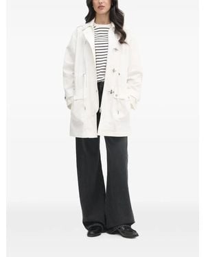 DKNY Toggle-Fastening Hooded Parka Coat - White