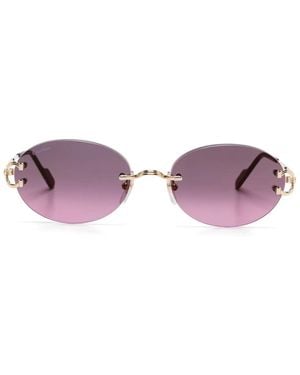 Cartier Oval-Frame Sunglasses - Purple