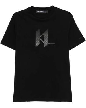 KARL LAGERFELD Logo-Motif T-Shirt - Black