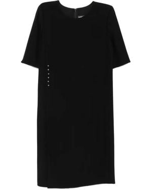 Emporio Armani Stud-Embellished Mini Dress - Black
