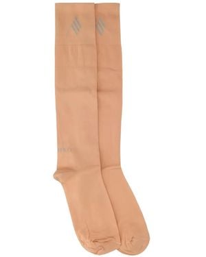 The Attico Logo-Print Knee-High Socks - White