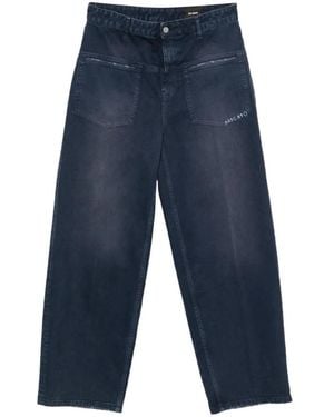 Axel Arigato Invert Logo-Embroidered Wide-Leg Jeans - Blue