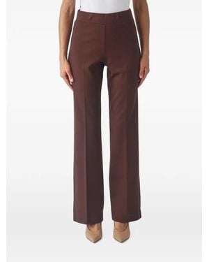 MEIMEIJ Pressed-Crease Flared Trousers - Brown