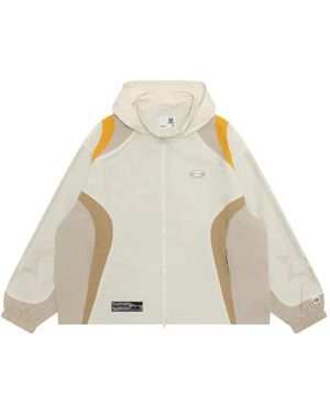 Aape By A Bathing Ape Panelled Hooded Jacket - Natural