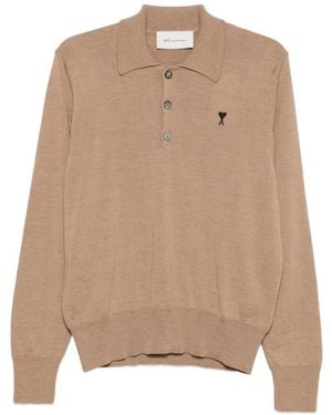 Ami Paris Ami De Coeur Poloshirt - Natur