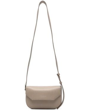 Emporio Armani Mini Grainy-Leather Cross Body Bag - White