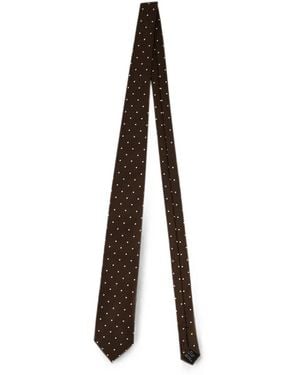 Tom Ford Corbata De Seda Con Motivo De Lunares - Blanco