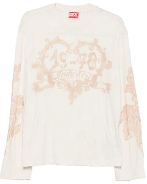 DIESEL T-Shirt T-Hilary A Maniche Lunghe - Bianco