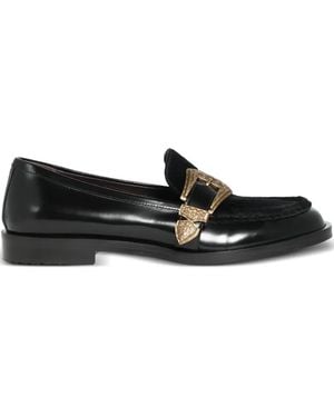 Roberto Festa Lira Pony Skin Detail Triptych Loafers - Black