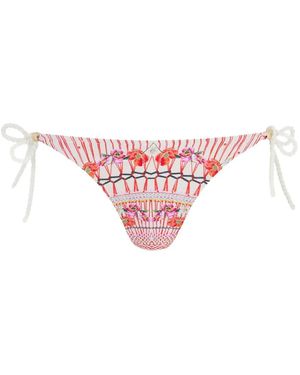 Temperley London Pomegranate Floral-Print Bikini Bottom - Pink
