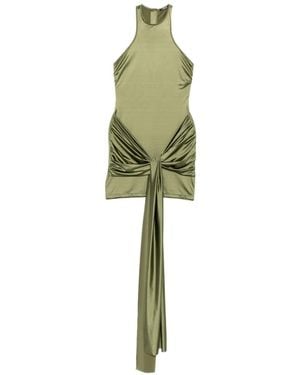 VENUJA Knot-Detail Mini Dress - Green