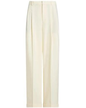 Polo Ralph Lauren Pleated Wide-Leg Trousers - White