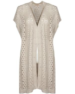 Purotatto Open-Work Sequin-Embellished Cardigan - White