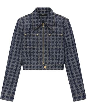 Amiri Ma Quad Patterned Zip-Up Denim Jacket - Blue