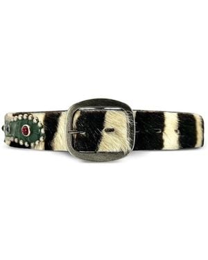 GALLERY DEPT. Simon Reptile-Affect Studded Fur Belt - Black
