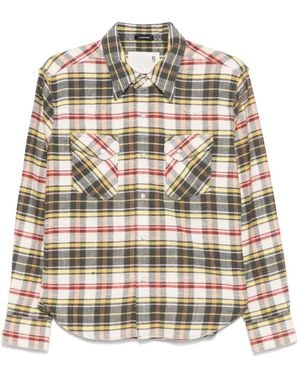 R13 Plaid-Check Shirt - Natural