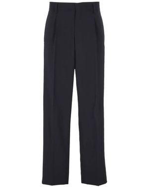 BOSS Pleated Straight-Leg Pants - Blue