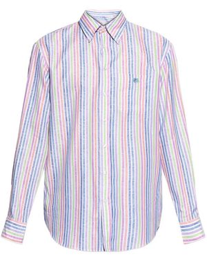 Etro Striped Logo Shirt - Purple