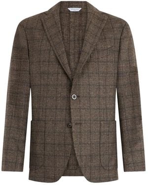 Boglioli Checked Single-Breasted Blazer - Brown