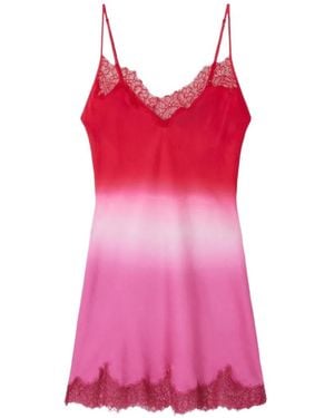 Mes Demoiselles Tina Tina Lace-Trim Mini Dress - Pink