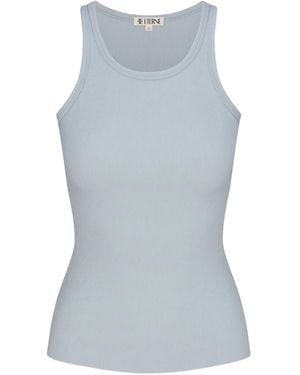 ÉTERNE Scoop-neck ribbed tank top - Blau