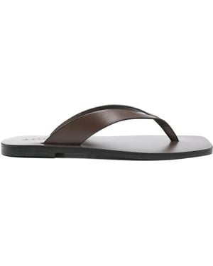 A.Emery Kinto Leather Thong Sandals - Brown