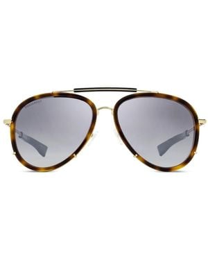 DSquared² Double-Bridge Pilot-Frame Sunglasses - Black