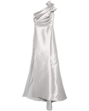 Amsale Mikado Draped Bodice Gown - White