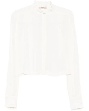 Twinset Bluse Mit Rüschen - Weiß