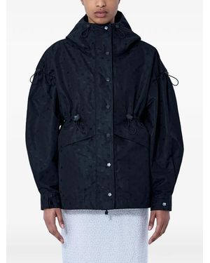Cecilie Bahnsen Iris-Jacquard Drawstring Oversized Jacket - Blue