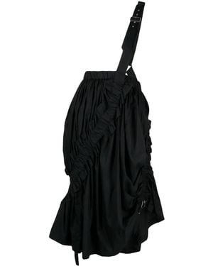 Noir Kei Ninomiya Ruched-Detailing Cotton Skirt - Black