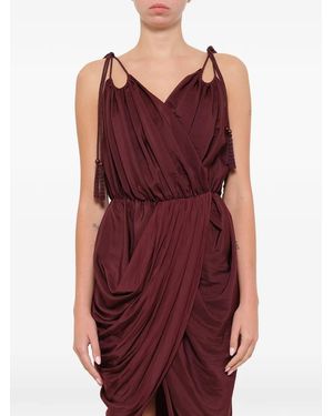 Lanvin Vestido Con Detalle De Borlas - Rojo