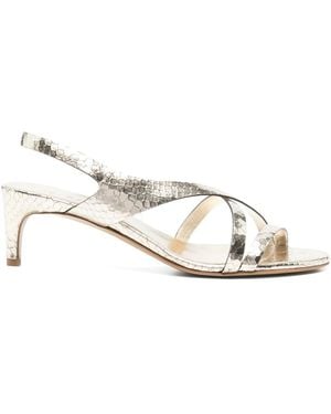 Roberto Del Carlo 55Mm Sandalen Met Slangenleer-Effect - Wit