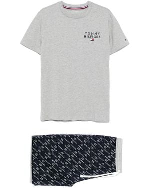 Tommy Hilfiger Logo-Print Pajamas - Gray
