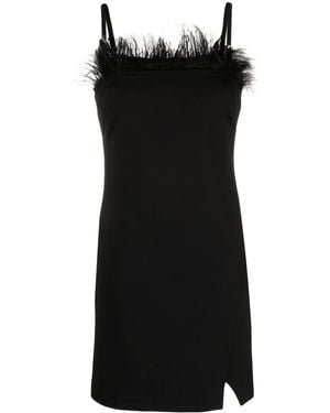 Twinset Feather-Trim Fitted Minidress - Black