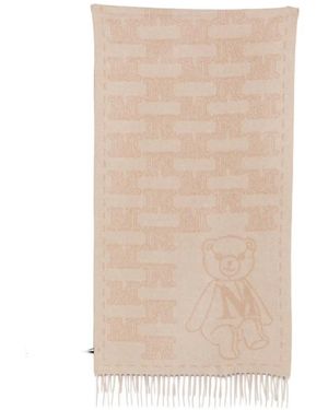 Max Mara Charme Monogram-Pattern Scarf - Natural