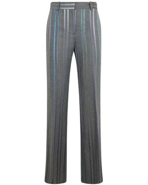 Alberta Ferretti Striped Tailored Trousers - Blue