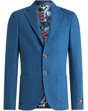 Etro Single-Breasted Blazer - Blue