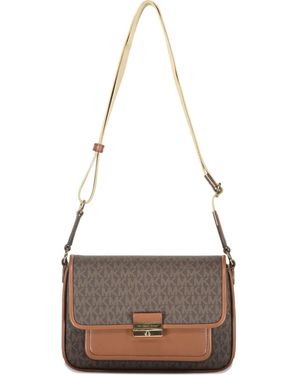 Michael Kors Bradshaw Monogram Shoulder Bag - White