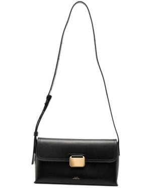 A.P.C. Small Simone Logo-Print Leather Shoulder Bag - White