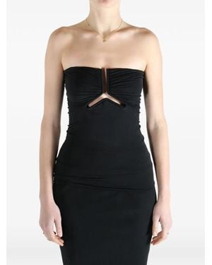 Rick Owens Ruched-Effect Tube Top - Black