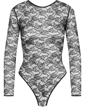 Maison Close Flashback Long-Sleeve Bodysuit - Grey