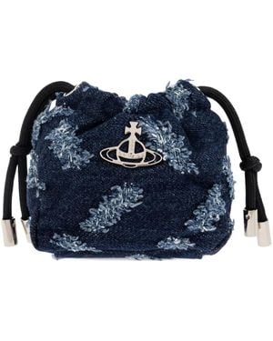 Vivienne Westwood Nano Hilary Orb Drawstring Pouch Bag - Blue