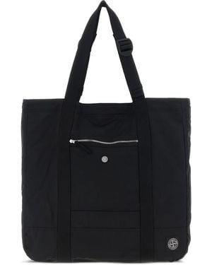 Stone Island Borsa Tote Con Applicazione - Nero