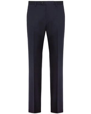 BOGGI Micro Patterned Stretch Wool Trousers - Blue